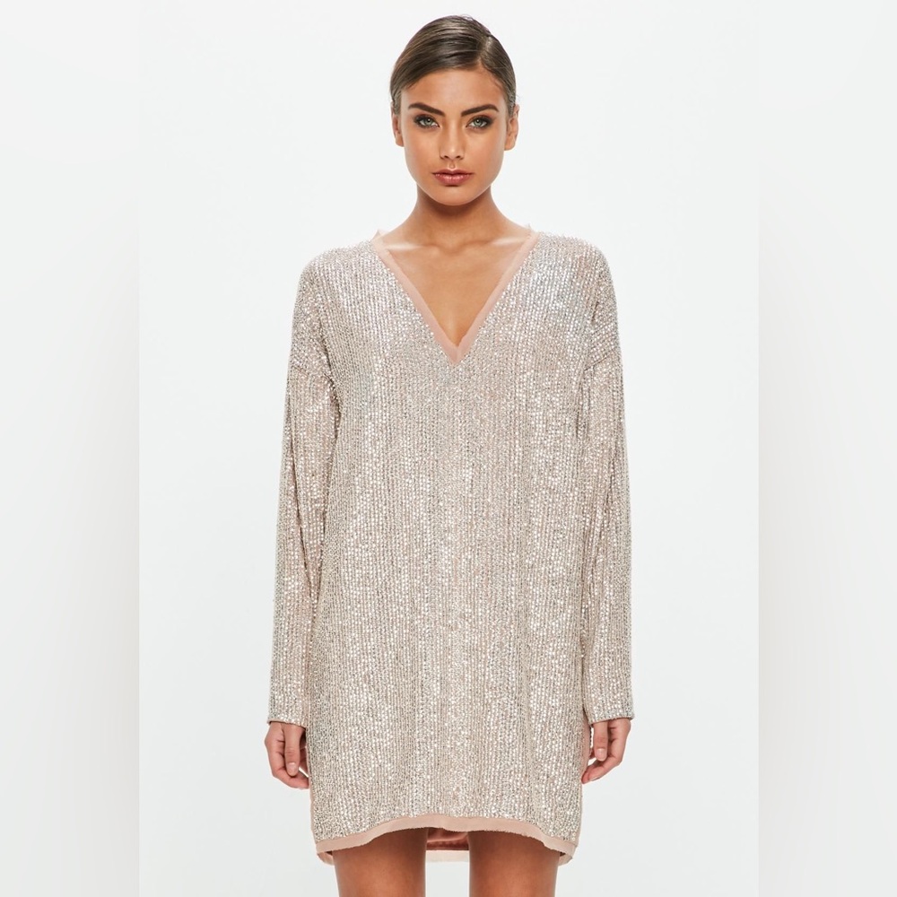 NWT- PEACE & LOVE SEQUIN EMBELLISHED SHIFT DRESS